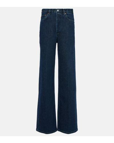 RE/DONE Jeans rectos de tiro alto - Azul