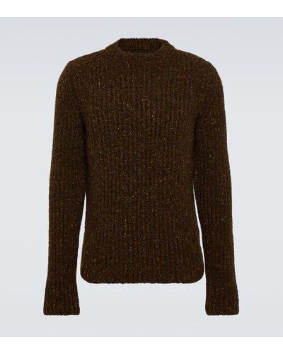 Jil Sander Pullover aus Alpakawolle und Seide - Braun