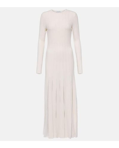 Gabriela Hearst Walsh Pleated Wool And Silk Midi Dress - White