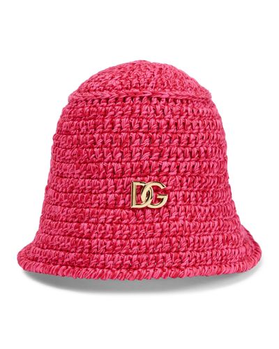 Dolce & Gabbana Cappello da pescatore in crochet - Rosso