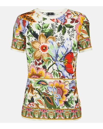 Etro Floral Cotton T-shirt - Multicolour