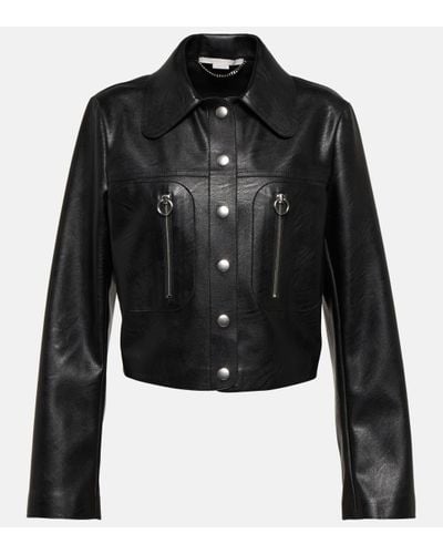 Stella McCartney Faux Leather Shirt Jacket - Black