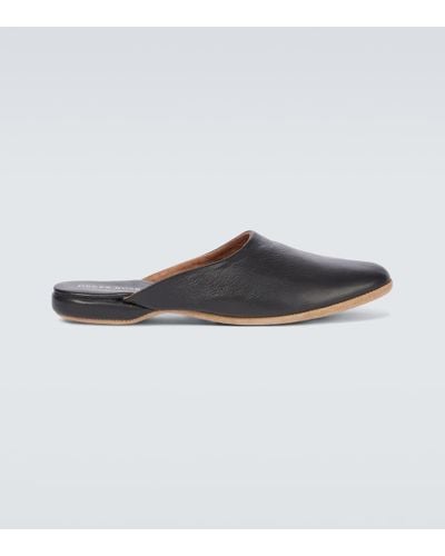 Derek Rose Slippers Morgan aus Leder - Schwarz