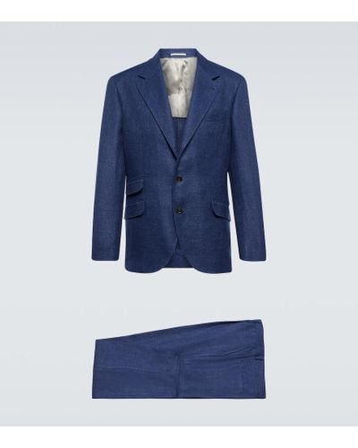 Brunello Cucinelli Anzug aus einem Leinengemisch - Blau