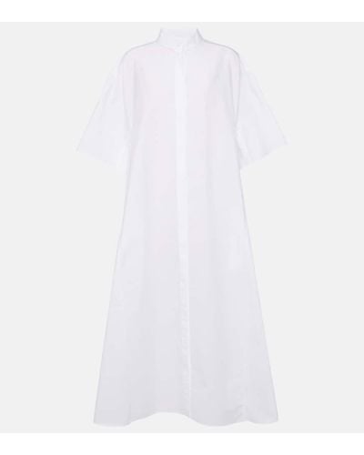 The Row Bredel Oversized Cotton Poplin Shirt Dress - White