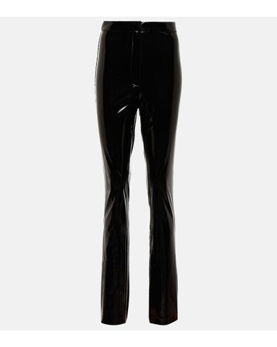 ROTATE BIRGER CHRISTENSEN Coated High-rise Slim Trousers - Black