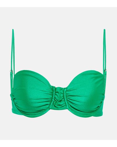 JADE Swim Mia Ruched Bikini Top - Green