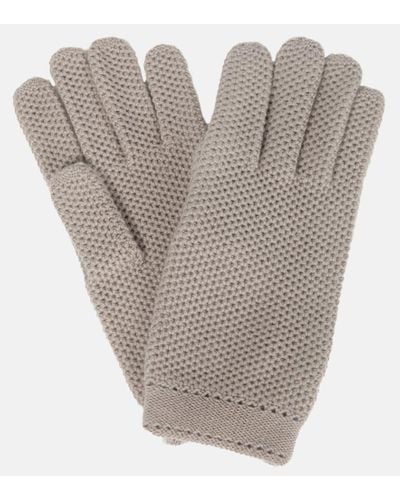 Loro Piana Crochet Cashmere Gloves - Gray