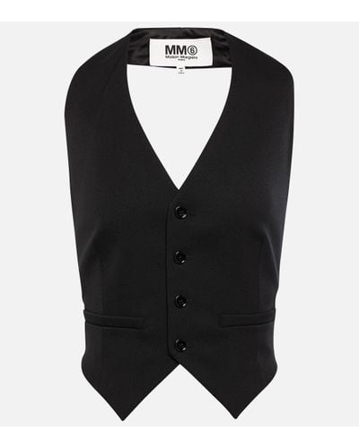 MM6 by Maison Martin Margiela Wool-blend Vest - Black