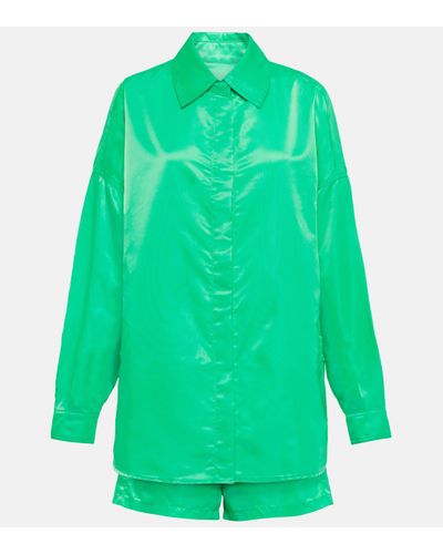 Frankie Shop Perla Shirt Jacket And Shorts Set - Green