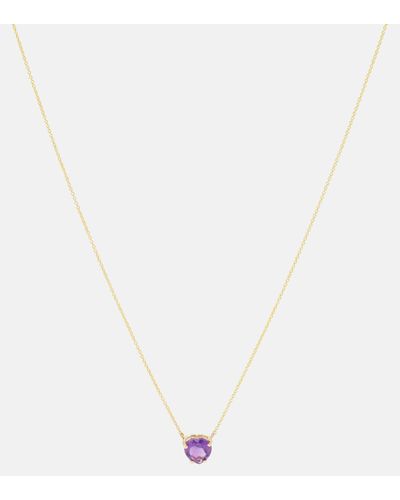 Roxanne First Honor's Lilac Heart 14kt Gold Necklace With Amethyst - White
