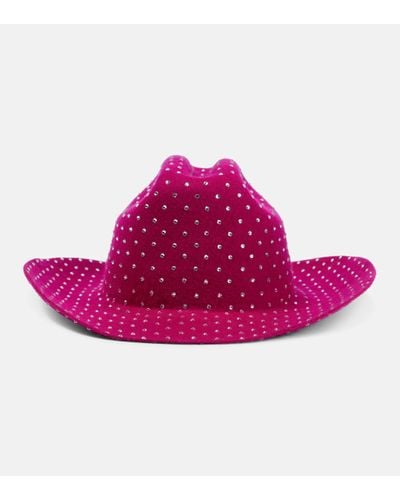Ruslan Baginskiy Embellished Felt Cowboy Hat - Pink