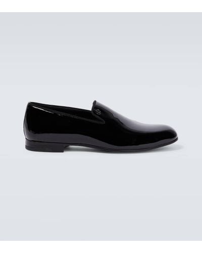 Giorgio Armani Patent Leather Loafers - Black