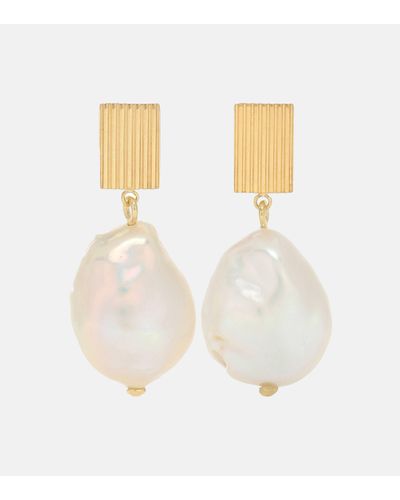 Aliita Barroco 9kt Gold And Pearl Earrings - White