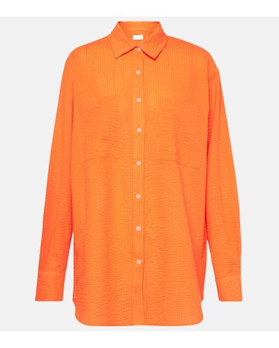 JADE Swim Camisa Mika translucida de algodon - Naranja