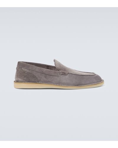 Dolce & Gabbana New Florio Ideal Suede Loafers - Grey