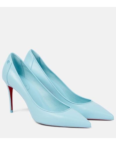Christian Louboutin Sporty Kate 85 Leather Heeled Courts - Blue