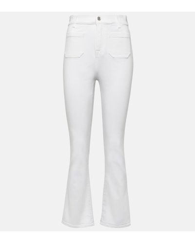 7 For All Mankind High-rise Cropped Flared Jeans - White