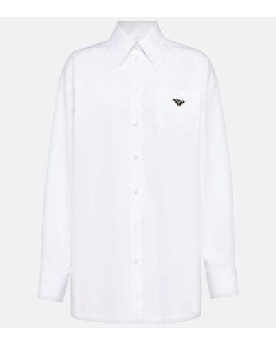 Prada Hemd aus Baumwollpopeline - Weiß