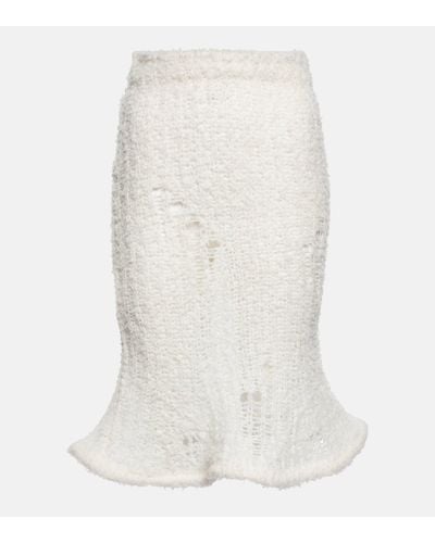 Acne Studios Semi-sheer Wool-blend Midi Skirt - White