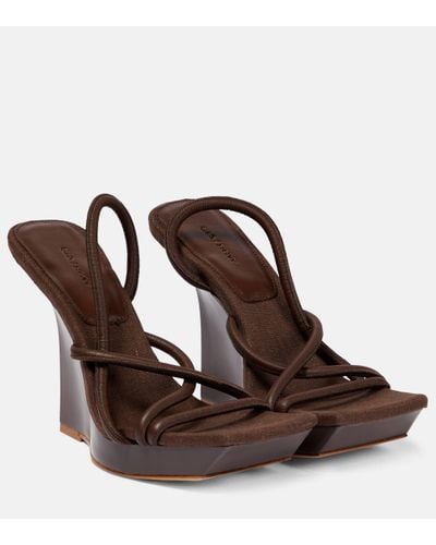 Gia Borghini Rosie 39 Leather Wedges - Brown