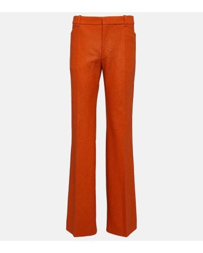 Chloé Pantaloni flared in jersey di lana - Arancione