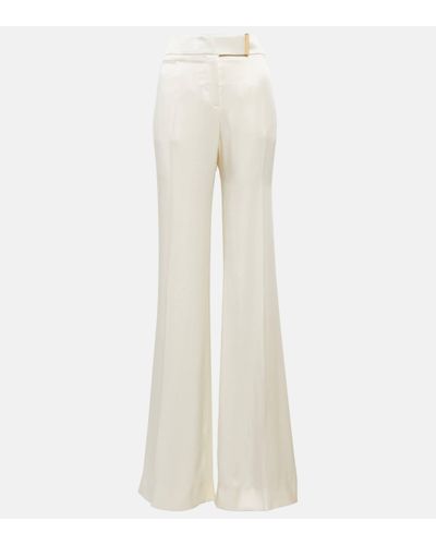 Tom Ford Wide-leg Satin Trousers - White