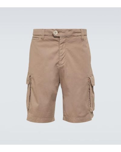 Brunello Cucinelli Bermuda-Shorts aus einem Baumwollgemisch - Natur