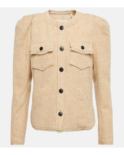 Isabel Marant Chaqueta Nelly en mezcla de lana - Neutro