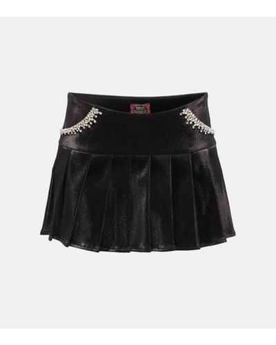 Miss Sohee Mini-jupe a ornements - Noir