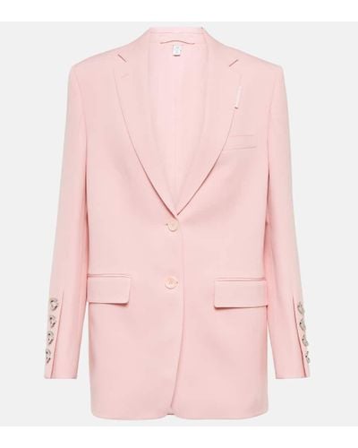 Burberry Single-breasted Wool Blazer - Pink