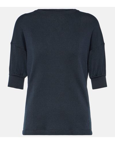 Loro Piana T-shirt en coton et cachemire - Bleu