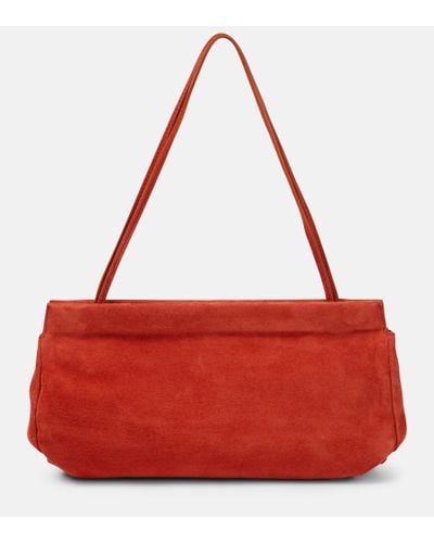 The Row Borsa Abby Small in suede - Rosso