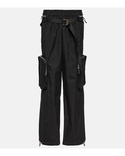 Dion Lee Mid-rise Cotton-blend Cargo Trousers - Black