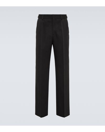 Valentino Wool Straight Trousers - Black