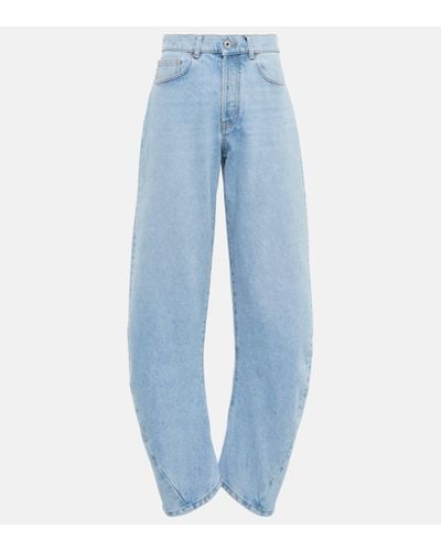 Off-White c/o Virgil Abloh Bleach Twist High-rise Jeans - Blue
