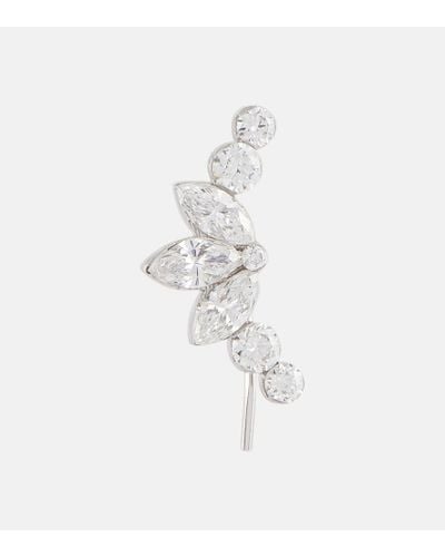Maria Tash Invisible Diamond Lotus 18kt White Gold Ear Crawler With Diamonds