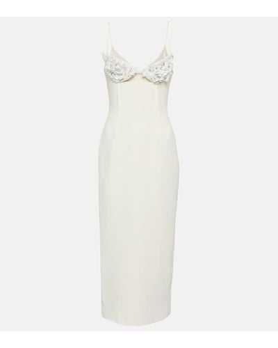 David Koma Embellished Cady Midi Dress - White