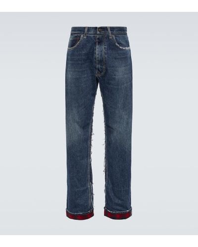 Maison Margiela X Pendleton jeans rectos con canesu - Azul