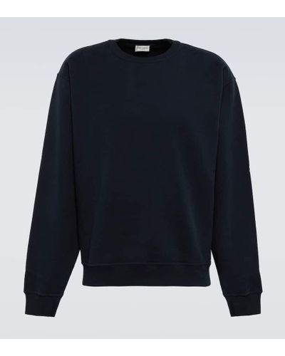 Saint Laurent Sweatshirt aus Baumwoll-Jersey - Blau