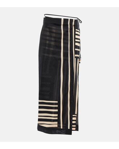 Sir. The Label Striped Cotton Maxi Skirt - Black