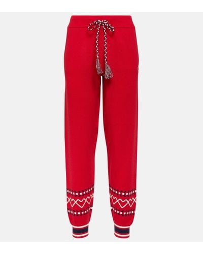 The Upside Monterosa Jojo Knit Cotton Joggers - Red