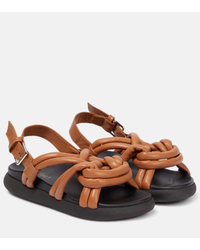 Souliers Martinez Telva Leather Sandals - Brown