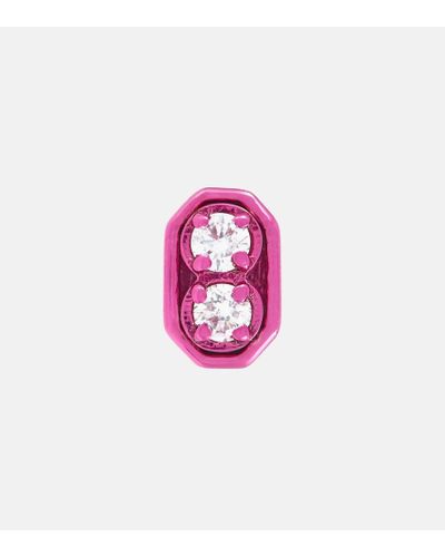 Eera Roma 18kt White Gold Single Earring With Diamonds - Pink