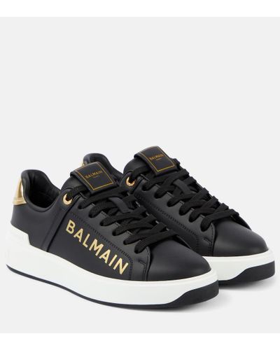 Balmain Leder B Court Sneakers - Schwarz