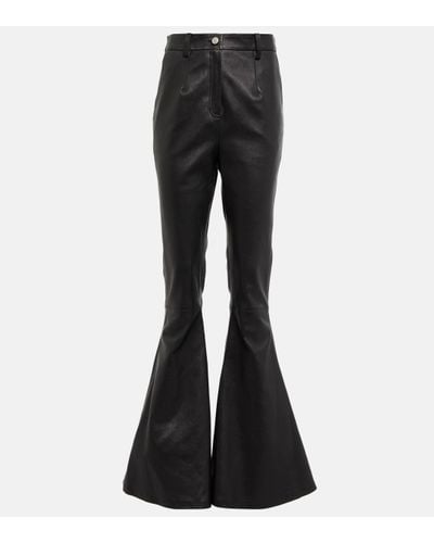 Magda Butrym High-rise Flared Leather Trousers - Black