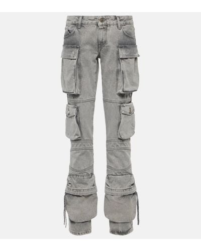 The Attico Low-rise Straight Cargo Jeans - Grey