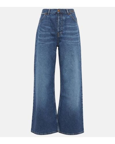 Chloé Jeans a gamba larga a vita alta - Blu
