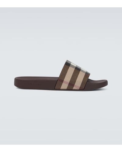 Burberry Vintage Checked Slides - Brown