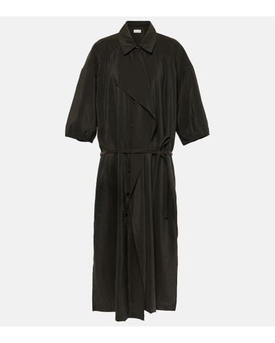 Lemaire Vestido camisero de mezcla de seda - Negro